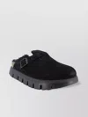 Birkenstock Chunky Shearling Mules Buckle Detail