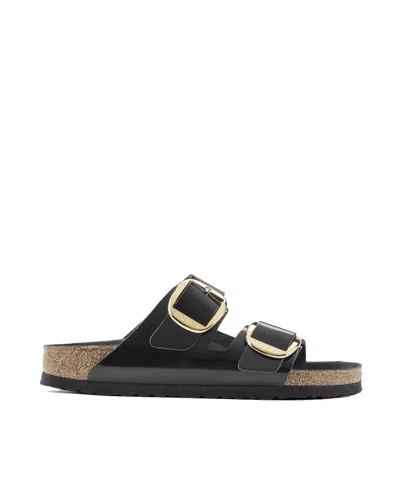 BIRKENSTOCK ARIZONA BIG BUCKLE HIGH SHINE BLACK SLIPPER
