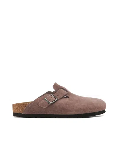 Birkenstock Boston Brown Leather Mules In Multi
