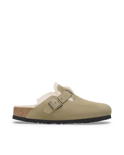 Birkenstock Ciabatta Boston Shearling Taupe In Brown
