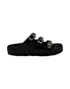 Birkenstock Florida Dbuckle Exquisite Shine Fit S Shoes In Black
