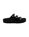 Birkenstock Florida Dbuckle Exquisite Shine Fit S Shoes In Black