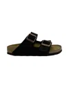 Birkenstock Arizona Double-strap Leather Slides In Brown