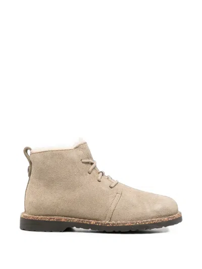 Birkenstock Clark Shearling-lined Suede Boots In Gold