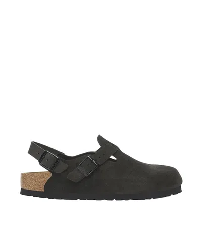 BIRKENSTOCK CLASSIC BLACK TOKIO CLOGS WITH ADJUSTABLE STRAP