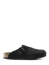 Birkenstock Classic Clog Sandals With Suede Upper In Black