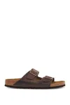 Birkenstock Classic Habana Leather Arizona Slippers With Cork And Rubber Sole