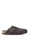 Birkenstock Closed-toe Sandals With Adjustable Buckle In Gray