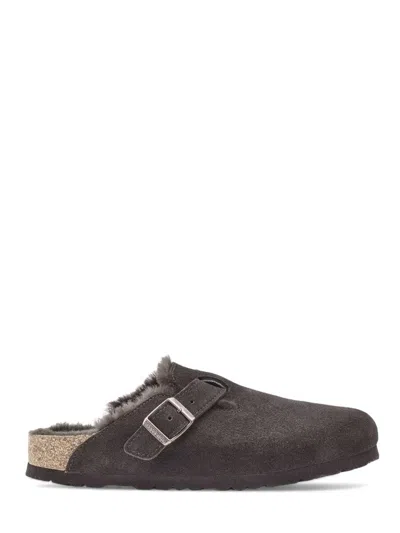 Birkenstock Closed-toe Sandals With Adjustable Buckle In Gray
