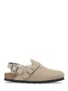 Birkenstock Closed-toe Sandals With Adjustable Strap In Neutral