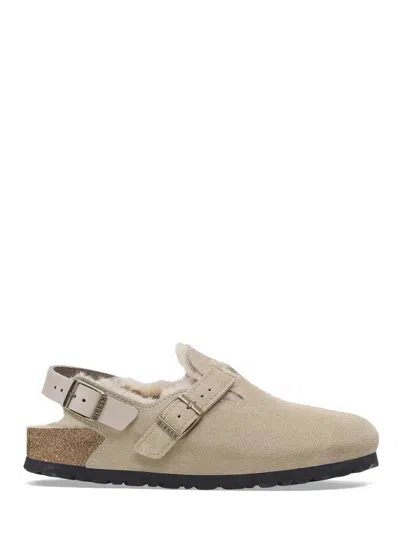 Birkenstock Closed-toe Sandals With Adjustable Strap In Neutral