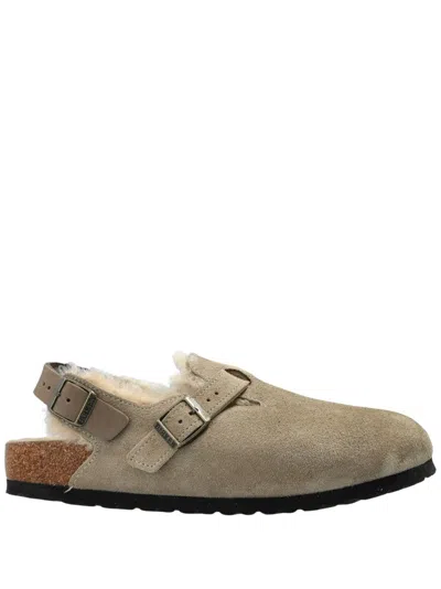 Birkenstock Closed-toe Suede Sandals With Adjustable Buckle In Multi