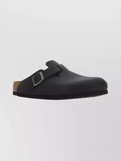 Birkenstock Comfortable Round Toe Flat Sole Slippers In Black