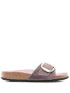 Birkenstock Contoured Footbed Sandals With Buckle Detail In Neutrals