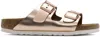 Birkenstock Arizona Suede Soft Footbed Sandals In Beige
