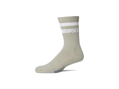 Birkenstock Cotton Crew Stripe Socks Crew Cut Socks Shoes Light Gray/white: Sm (us Women's 5-5.5) In Multi