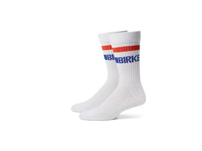 Birkenstock Cotton Crew Stripe Socks Crew Cut Socks Shoes White: Xl ( Us Men's 12-12.5) In Multi