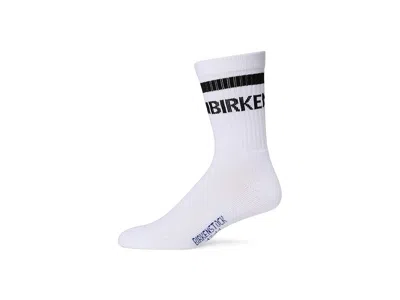 Birkenstock Cotton Crew Stripe Socks Crew Cut Socks Shoes White/black: Md (us Women's 8-8.5)