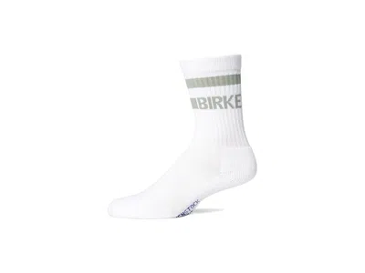 Birkenstock Cotton Crew Stripe Socks Crew Cut Socks Shoes White/pure Sage: Sm (us Women's 5-5.5)