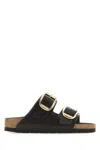 Birkenstock Arizona Big Buckle Nubuck Sandals In Espresso