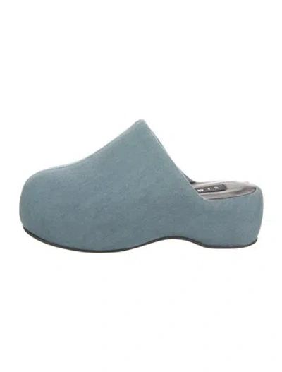 Pre-owned Birkenstock Denim Mules In Blue