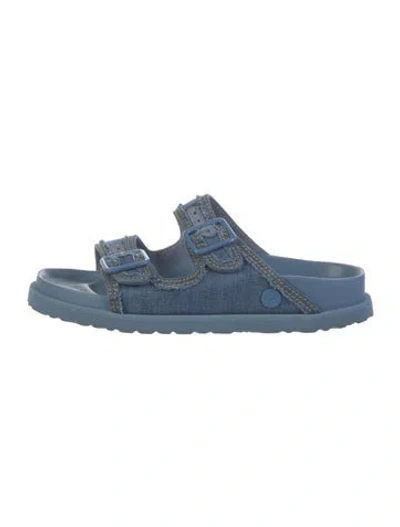 Pre-owned Birkenstock Denim Slides In Blue