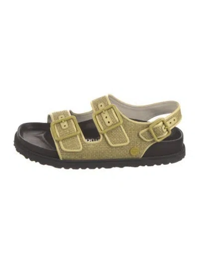 Pre-owned Birkenstock Denim Tweed Pattern Slingback Sandals In Multi