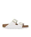Birkenstock White Leather Arizona Two-strap Sandals In White