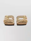 Birkenstock Arizona Big Buckle Shearling Sandals In Neutral