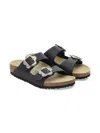 Birkenstock Double-buckle Slide Sandals In Black