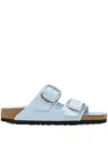 Birkenstock Round Toe Double Buckle Rubber Sole Sandals In Blue