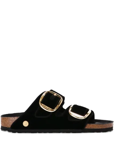 BIRKENSTOCK DOUBLE BUCKLE VELVET SANDALS