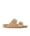 Birkenstock Double-button Slippers In Nude