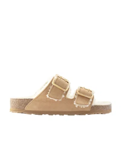 Birkenstock Double-button Slippers In Brown