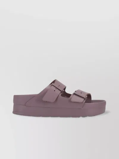 Birkenstock Double Strap Exquisite Sandals Flat Sole In Purple