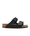 Birkenstock Mens Black Arizona Double-strap Leather Sandals In Black