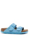 Birkenstock Double-strap Suede Sandals In Blue
