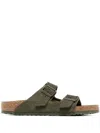 Birkenstock Double-strap Suede Sandals In Green