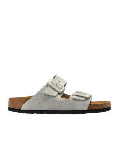 Birkenstock Double-strap Slides In Silver
