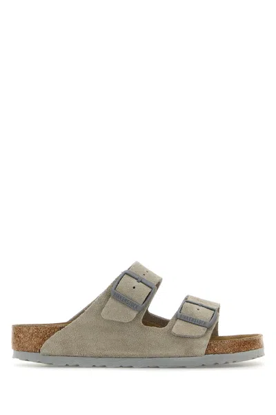 Birkenstock Dove Grey Suede Arizona Slippers