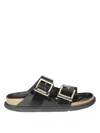 Birkenstock Arizona Droplet Buckle High Shine Black Slides In Black