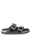 Birkenstock Arizona Droplet Buckle High Shine Black Slides In Black