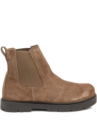 Birkenstock Elasticated-panel Suede Boots In Brown