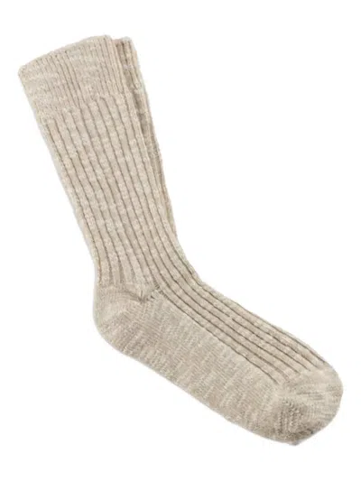 Birkenstock Elastic-cuff Ribbed Socks In Neutral