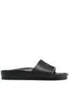 Birkenstock Embossed-logo Sliders In Black