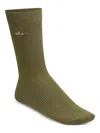 Birkenstock Embroidered-logo Ribbed Socks In Green