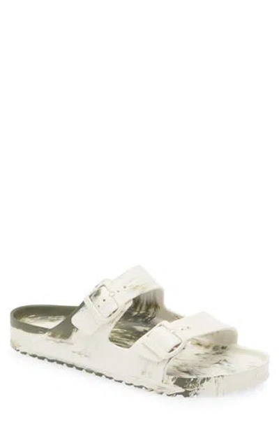 Birkenstock Essentials Arizona Waterproof Slide Sandal In Khaki/ Eggshell Multi