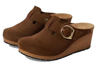 Birkenstock Fanny Wedge Clog - Suede In Brown