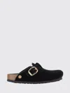 Birkenstock Boston Big Buckle Velvet Mule In Multi