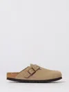 Birkenstock Boston Latte Cream Suede Leather Clogs In Brown